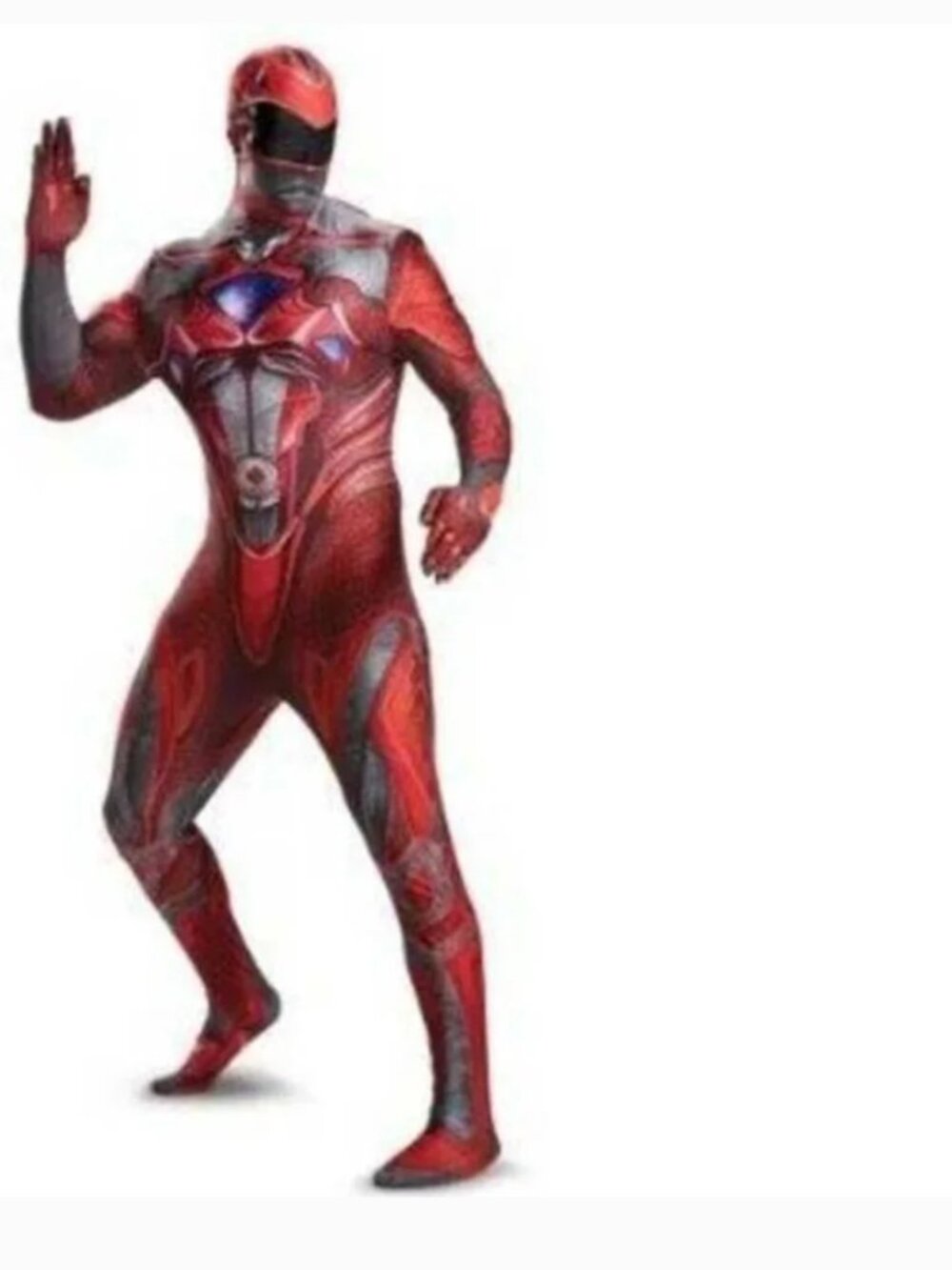 Power Ranger Halloween Costume Medium Red Skin Bodysuit 1 Pc Party Mens Adult